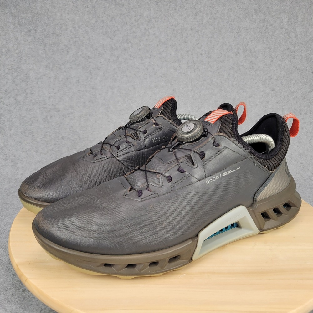 ECCO Biom C4 Golf Shoes Mens 44 10-10.5 Grey Leather BOA GORE-TEX Spikeless